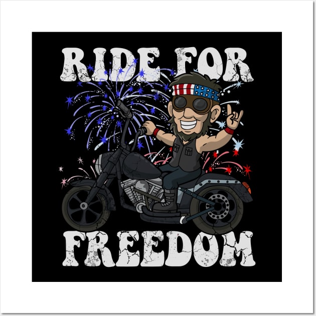 Abe Lincoln Biker Ride For Freedom USA America Patriotic Wall Art by E